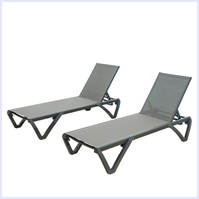 Vasja Outdoor Metal Chaise Lounge , Cushion Included