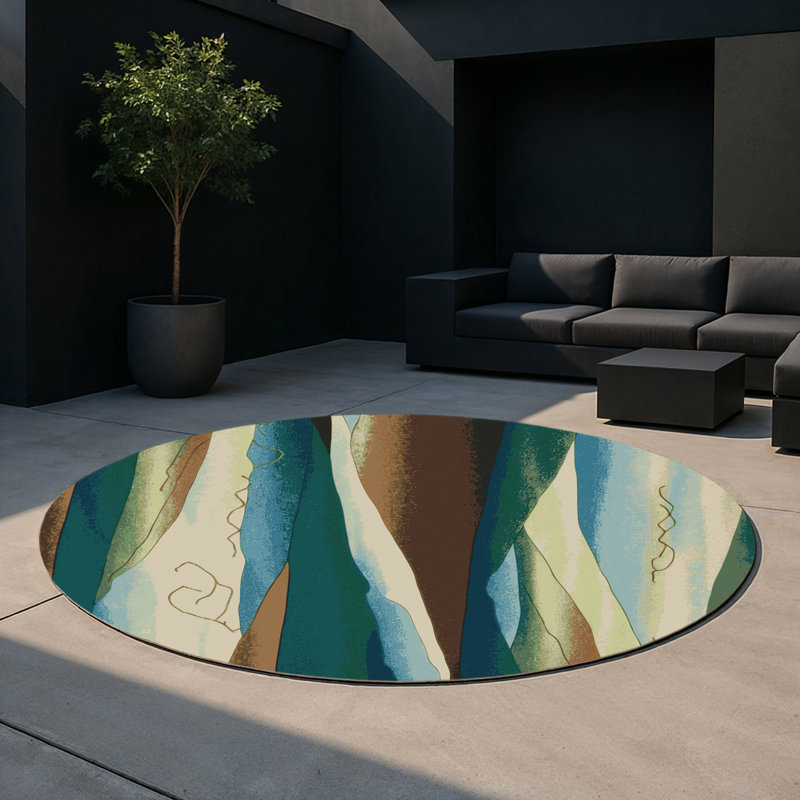 Tapis intérieur et extérieur Radiant Peaks, Rond 5 pi