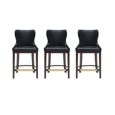Tabouret de bar rembourré en cuir Blair