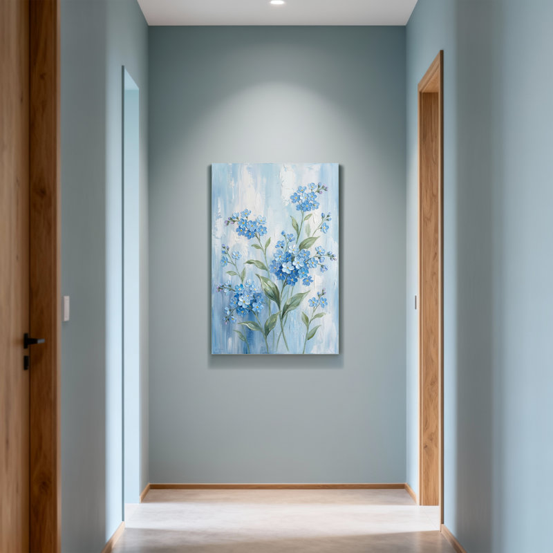 Plantes et fleurs fleurs bleues sur fond bleu clair