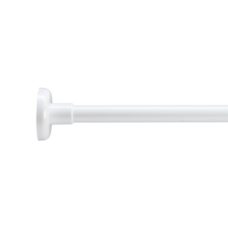 L-Shaped Telescopic Shower Curtain Rail, Adjustable 1400-2600mm, White