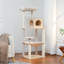 Tour pour arbres à chat à plusieurs niveaux avec poteaux à griffes recouverts de sisal, appartement confortable, hamac surdimensionné et aires de repos moelleuses