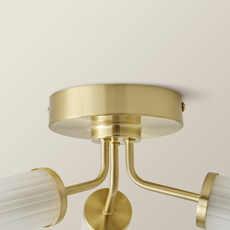 Adbeel Glass Flush Mount, No, Gold