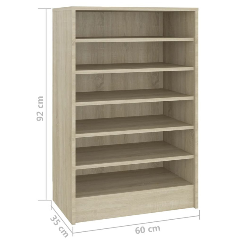 vidaXL Shoe Cabinet Engineered Wood Medium Shoe Cabinet, Sonoma Oak
