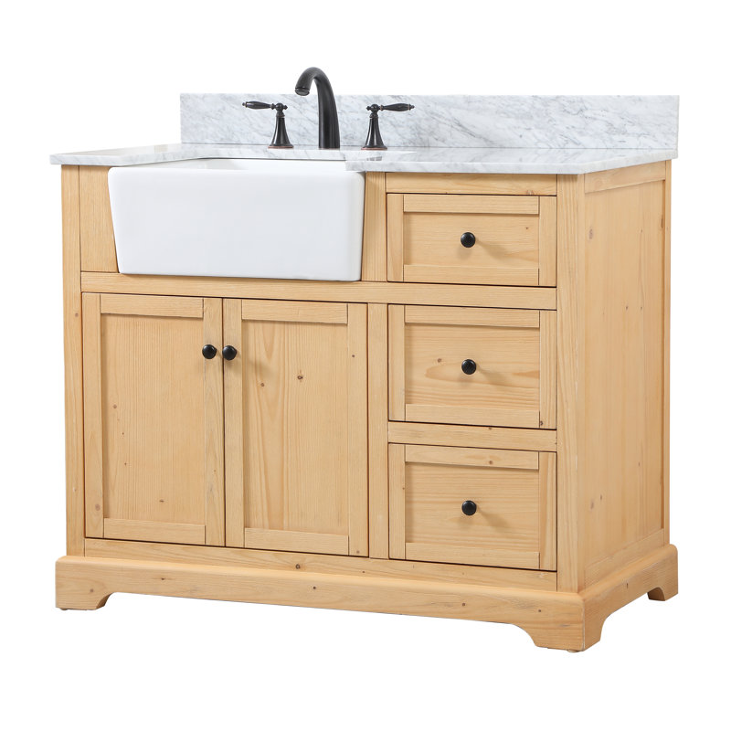 Ensemble de meuble-lavabo simple 42 po Pardue, Bois naturel