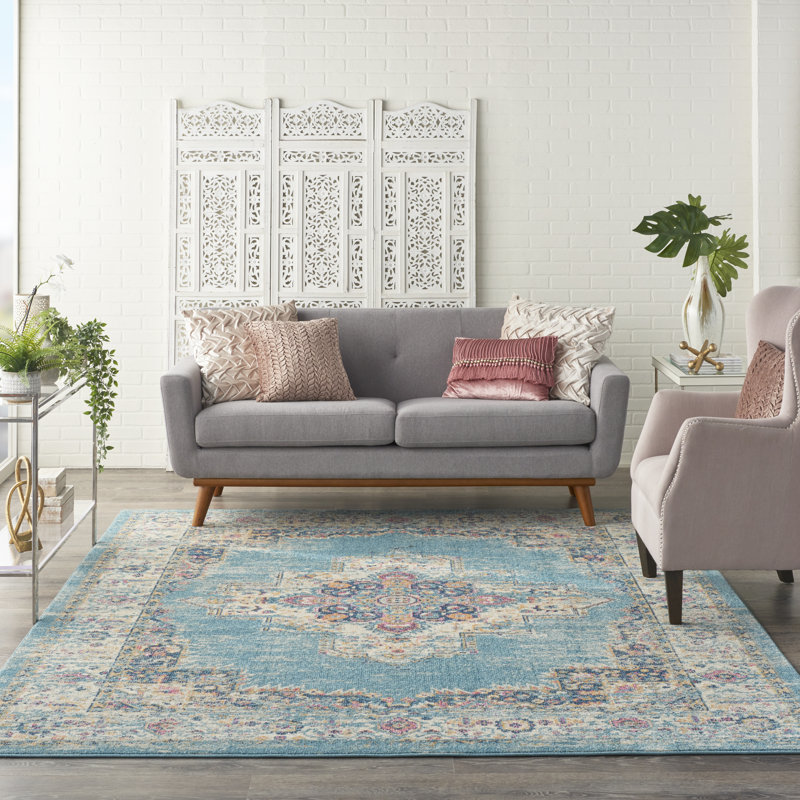 Geomar Passion Tufted Light Blue Rug, Rectangle 201 x 290cm
