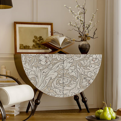 Modern Solid Wood Half-Round Storage Cabinet