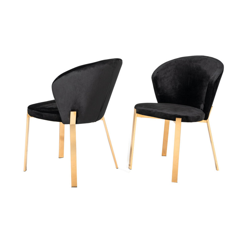 Chaise d'appoint rembourrée en velours Chorleywood, Noir