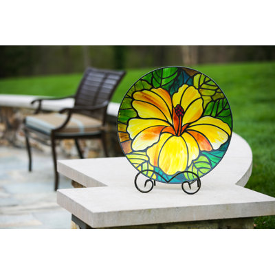 Glass Single Tier Birdbath