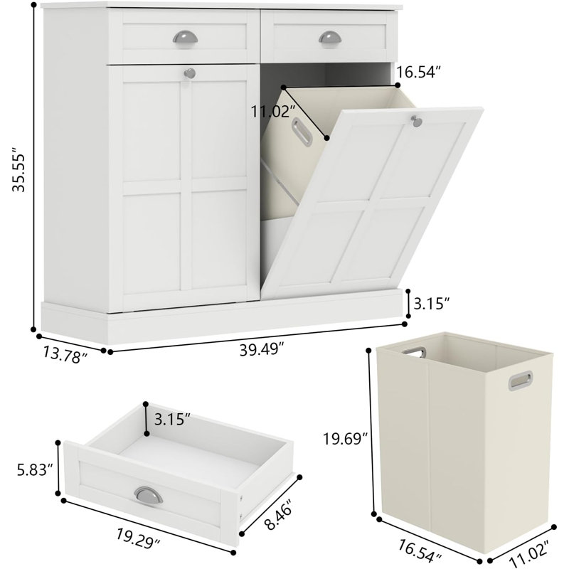Double Tilt Laundry Basket Cabinet