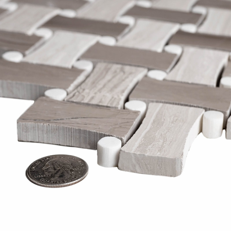 Carreau de mosaïque pour mur et plancher en bois 11 po x 11 po