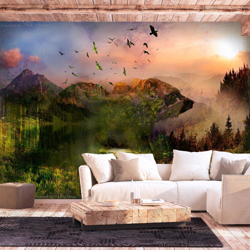 Murale ours dans la montagne Deionta, L 96 po x l 137 po