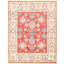 Tapis unique rouge / beige en laine noué à la main de style années 2010 de 5 pi x 6 pi 4 po Qaiden