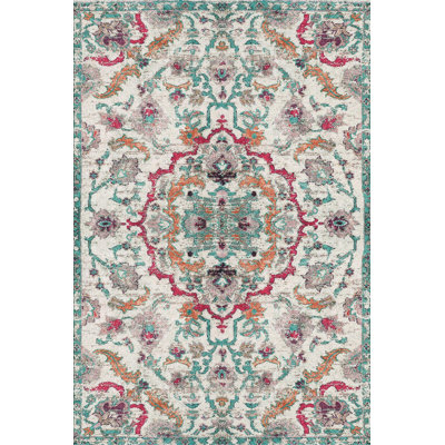 Stylish Woven Carpet (4 x 6 Feet), 100% Polyester, 0.3 in Pile Height | Antibacterial, Non-Slip PVC Dot Underside | Machine Washable, 3D Digital Printed Design | Perfect for Living Room, Bedroom & Office Decor