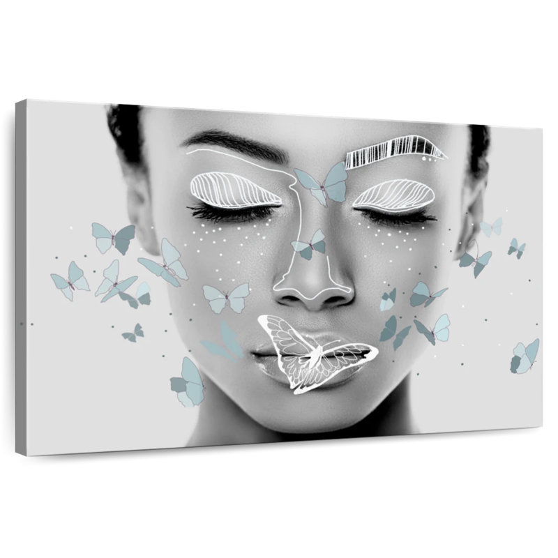 Leisha Beauty With Butterflies, 24" H x 36" W