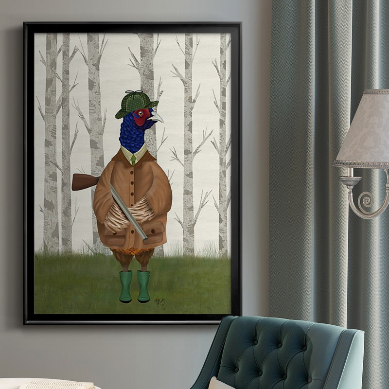 " Pheasant Shooting Party 3 ", Black, 42.5" H x 30.5" W x 1.25" D
