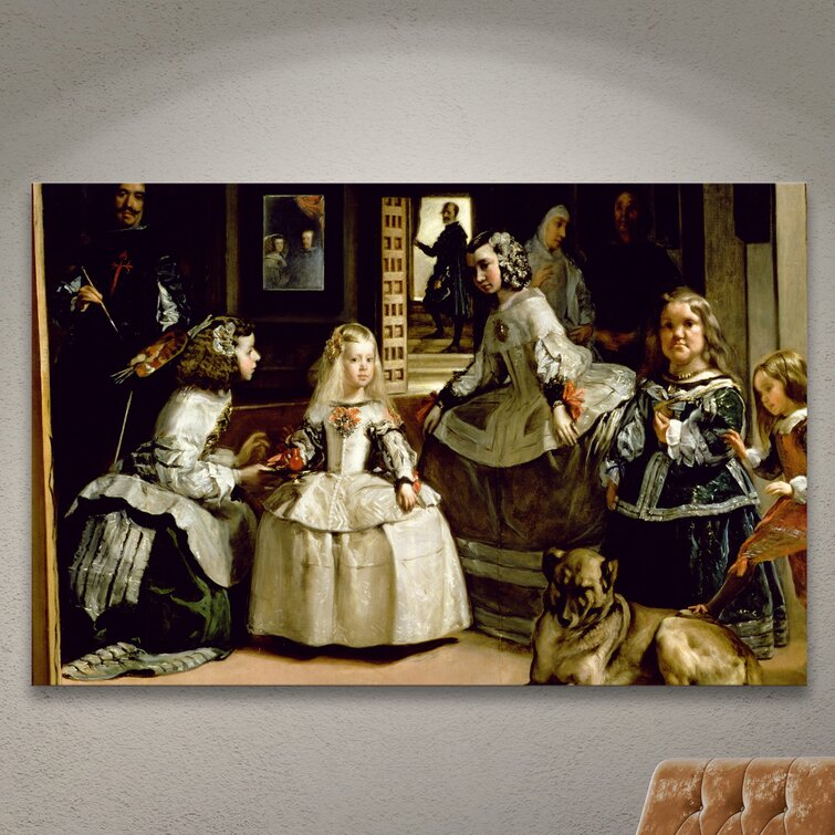 " Las Meninas, Detail Of The Lower Half Depicting The Family Of Philip IV Of Spain " by Diego Velázquez on Canvas