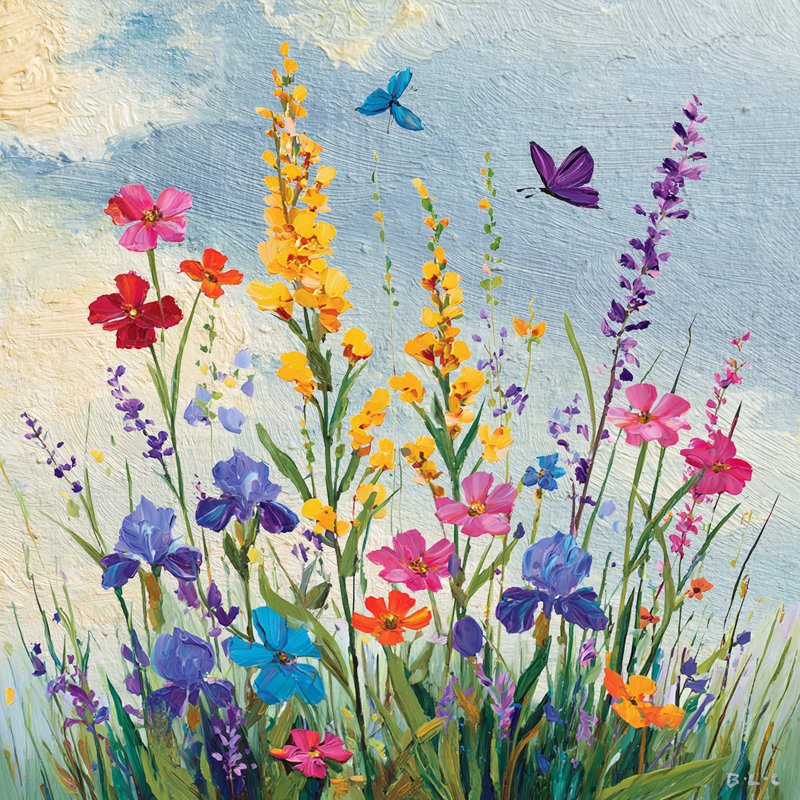 «Summer Meadow Rise», art mural sur toile tendue, H 40 po x l 40 po x P 1,5 po