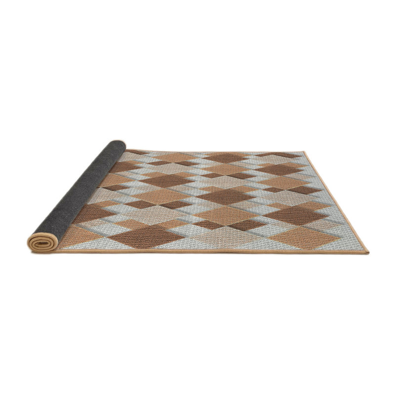 Tapis zone beige à motifs, Rond 5 pi