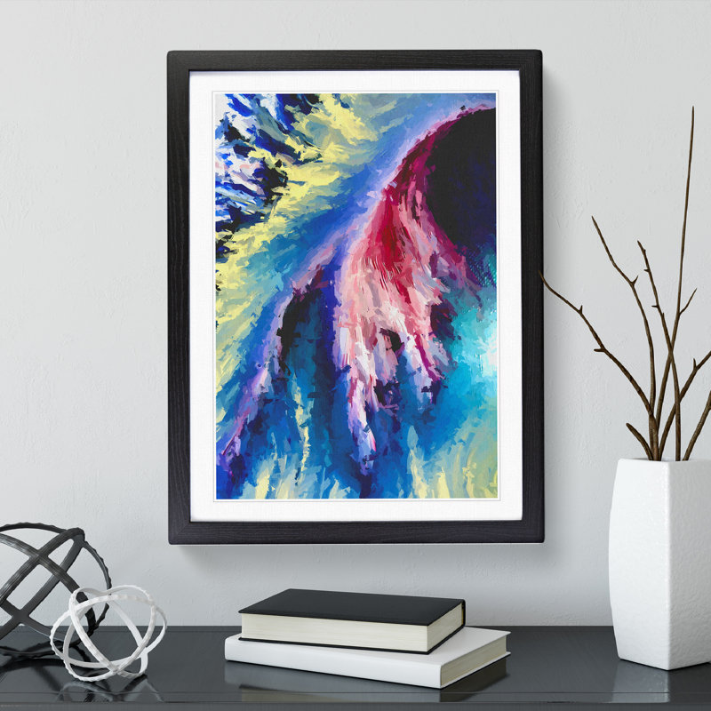 You Need Love Abstract - Single Picture Frame Painting, Black, 64cm H x 46cm W x 2cm D