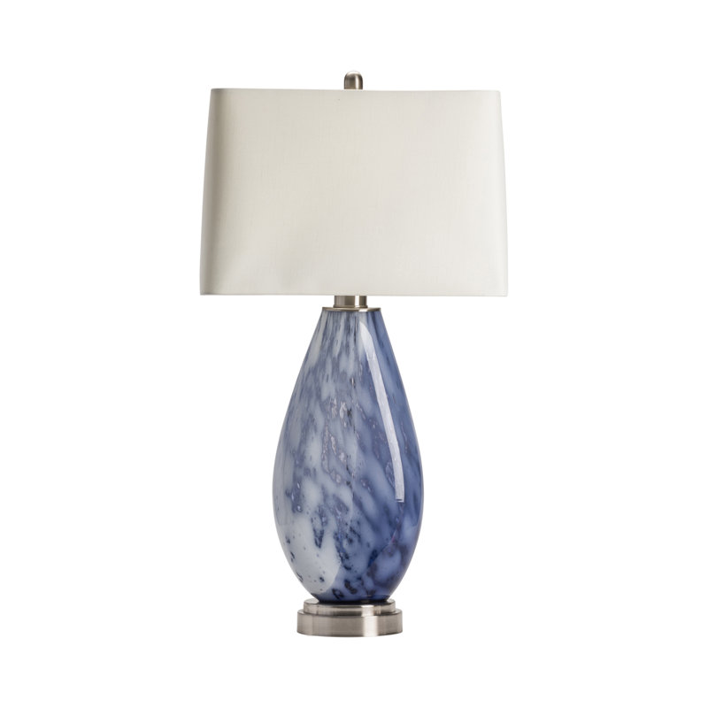 Blue/White Blown Glass Table Lamp
