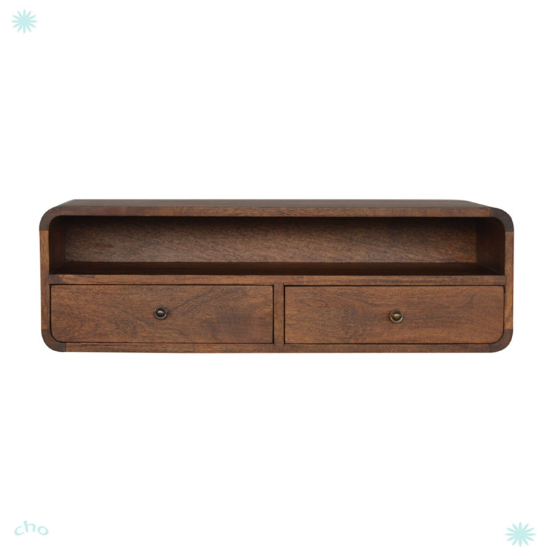 Console flottante châtaignier ouverte