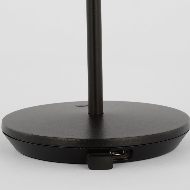 Nevis Short Accent Rechargeable Table Lamp, Black