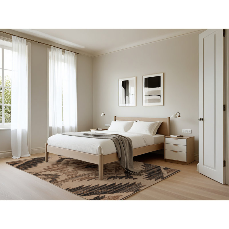 Tapis brun lavable à la machine, Rectangle 5 pi x 7 pi