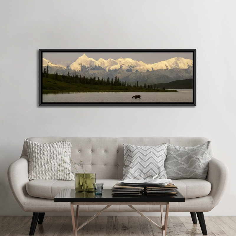 Panoramic Print on Canvas, 20" H x 60" W x 1.5" D, Black Framed Canvas
