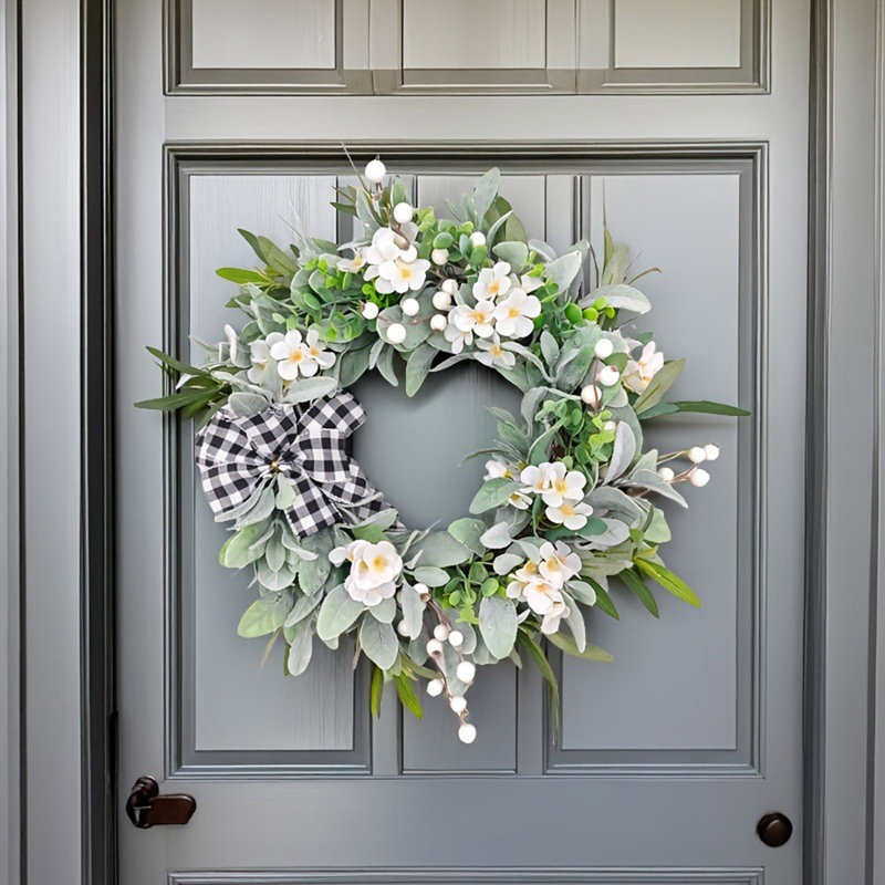  Fleurs artificielles artificielles pour la décoration de la maison Couronne de fleurs printanières