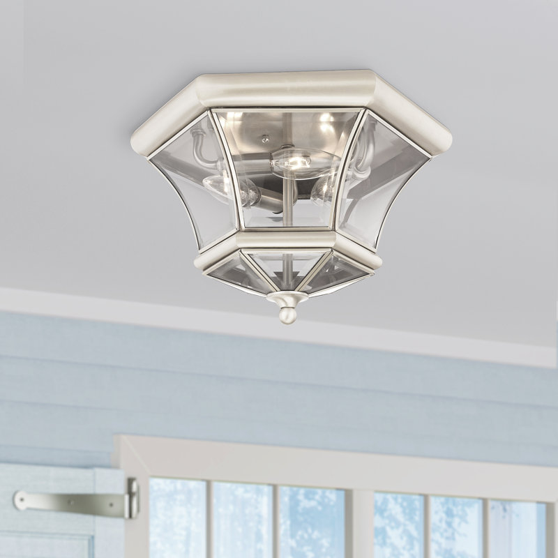 Alexavier Outdoor Flush Mount, White, 7.75" H x 12.5" W x 12.5" D