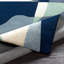 Tapis bleu sarcelle / bleu marine / beige en laine touffeté à la main Gaye-477534358