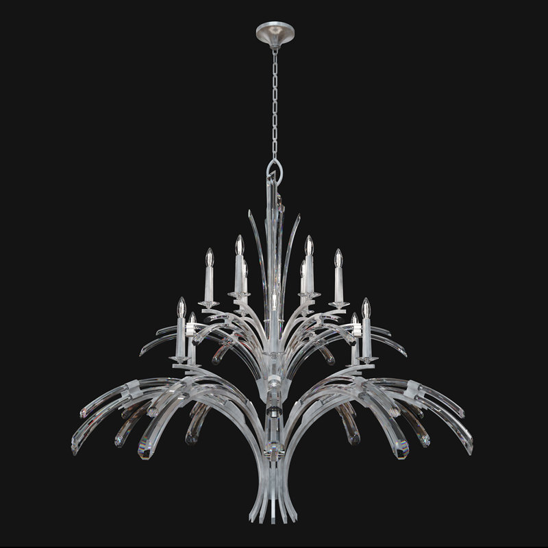 Lustre rond 56 po Trevi, Feuille d'argent