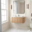 Meuble-lavabo mural avec lavabo en céramique et tiroirs à fermeture en douceur-128923448