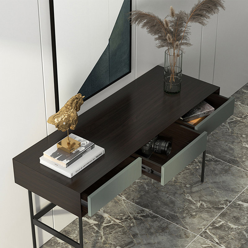 Table d'entrée minimaliste moderne en pin massif, H 33,9 po x l 47,2 po x P 13,8 po