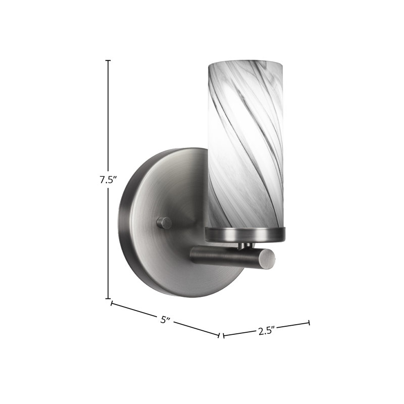 Nevena Wall Sconce Shown With 2.5” Glass, Graphite, Seedy
