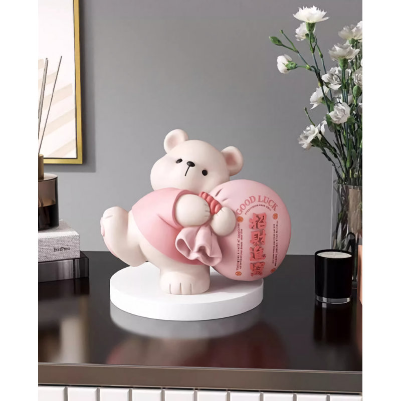 Figurine d'ours pour le salon, Rose