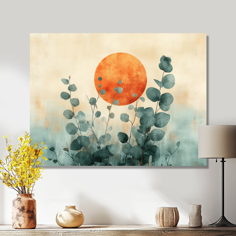 Art mural eucalyptus, toile botanique sauge, Deibel, H 34 po x l 44 po, Toile tendue