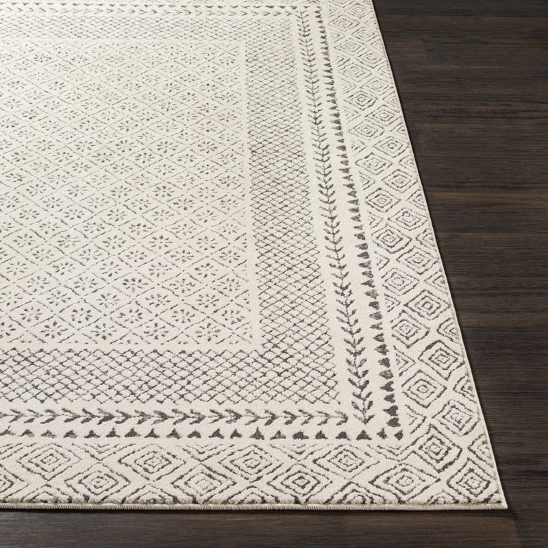 Calvo Light Beige/Charcoal Area Rug, Rectangle 7'10" x 10'3"