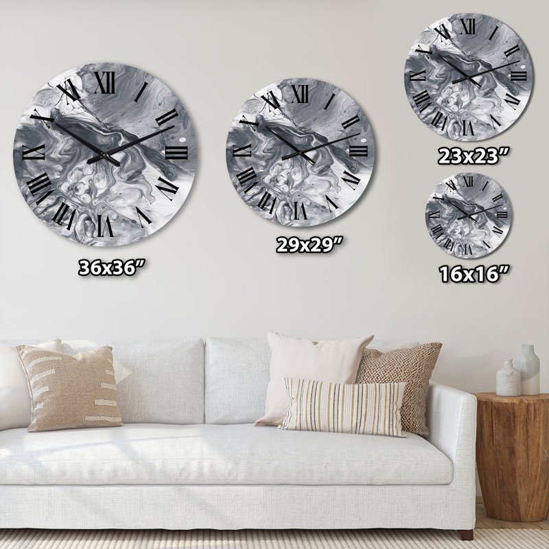 Horloge murale moderne blanche et grise, Petit