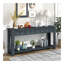 Console / canapé avec tiroirs de rangement et tablette inférieure pour le vestibule (bleu marine)-113795537