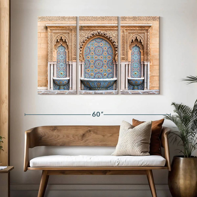 Fontaines de Kavia à la mosquée Rabbat, H 32 po x l 50 po