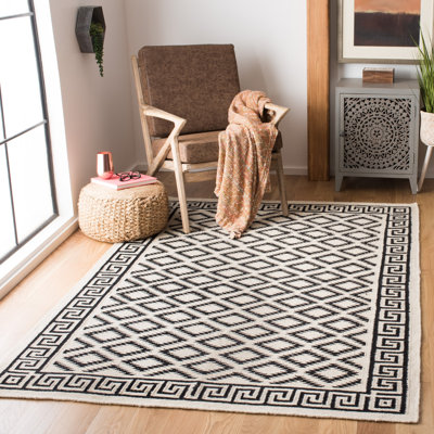 Tapis géométrique en laine tissé à la main Estevez