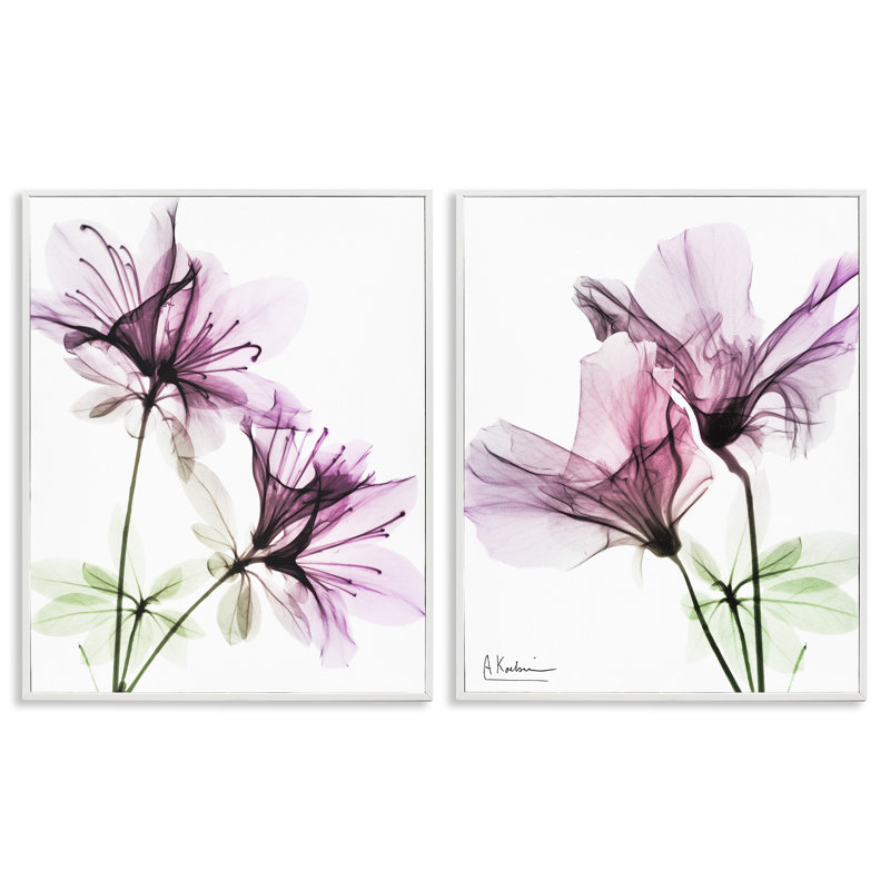 «Mauve fleur mauve» par Albert Koetsier, H 30 po x l 24 po, Cadre blanc