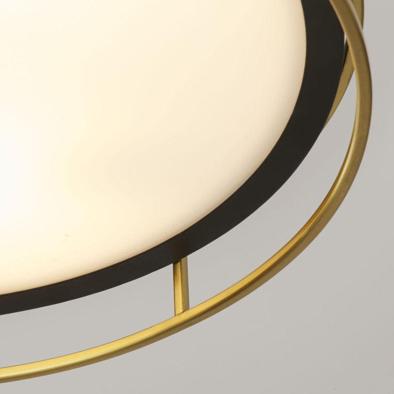 Averie Glass Flush Mount, Black/Brass
