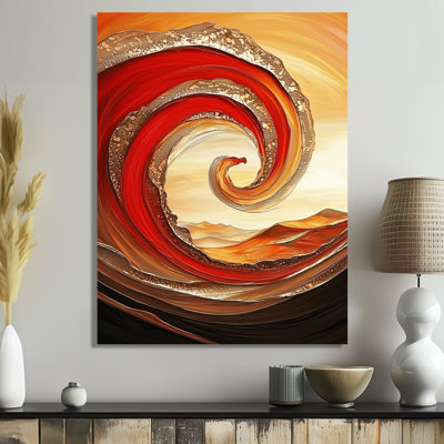 «Abstract Landscape Desert In Golden Wave I», impression sur métal, paysages abstraits