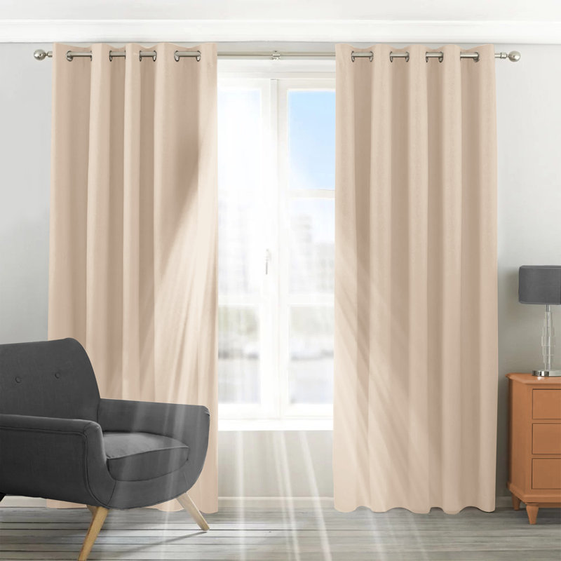 Blackout Eyelet Thermal Curtain, Cream