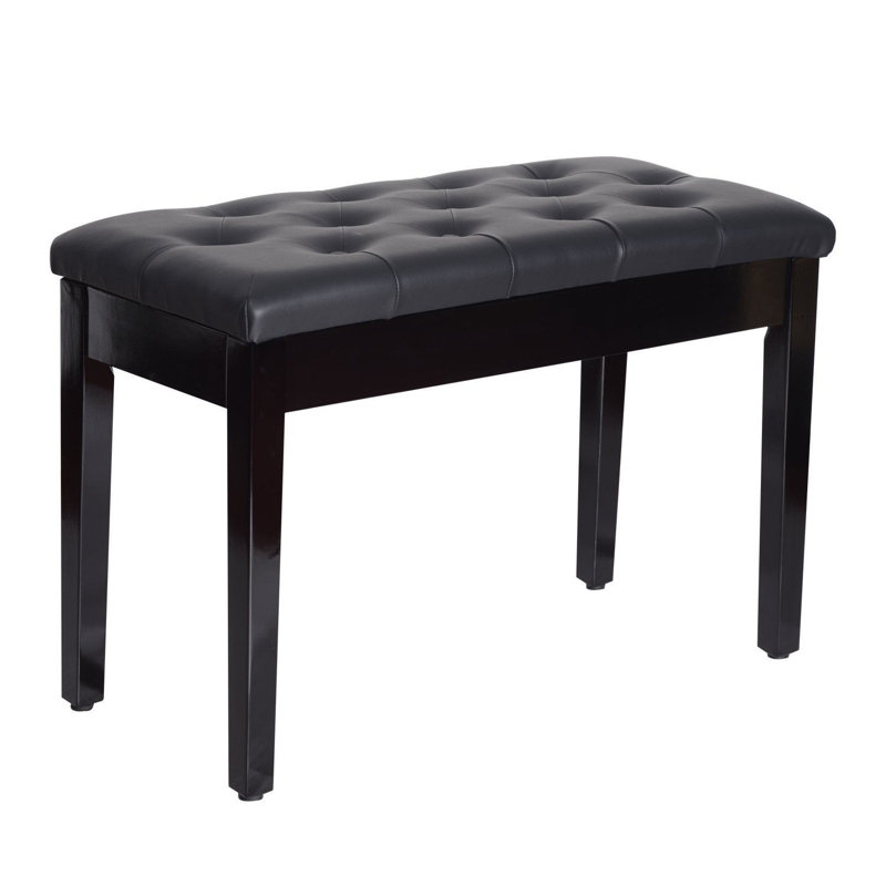 Hoagland Faux Leather Upholstered Storage Bench, Black