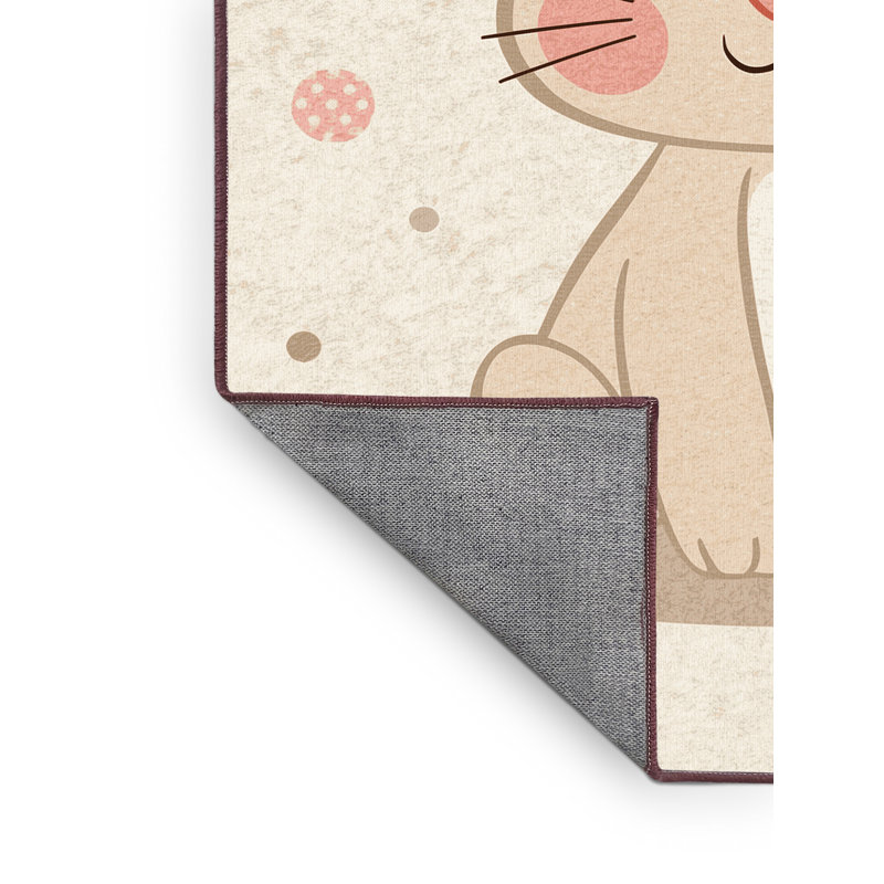 Tapis beige moderne et contemporain lavable à la machine Pryer, 8 x 10