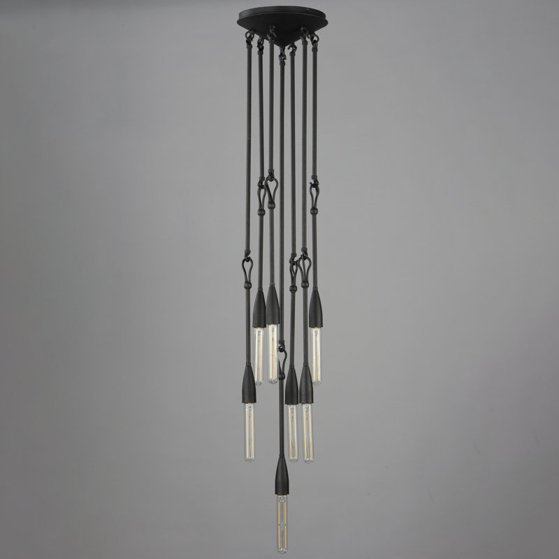 Luminaire suspendu grappe anthracite 7 lumières Demetress